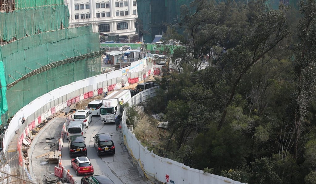District councillors carried out a traffic study along Tsing Ying Road. Photo: Edward Wong.