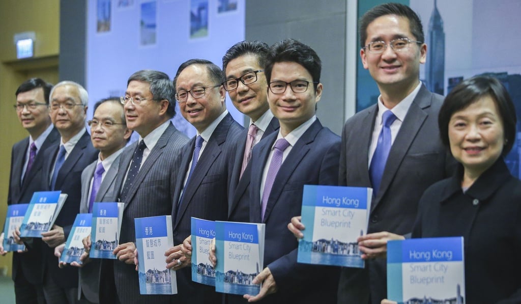 Hong Kong officials unveil the smart city blueprint in December. Photo: David Wong