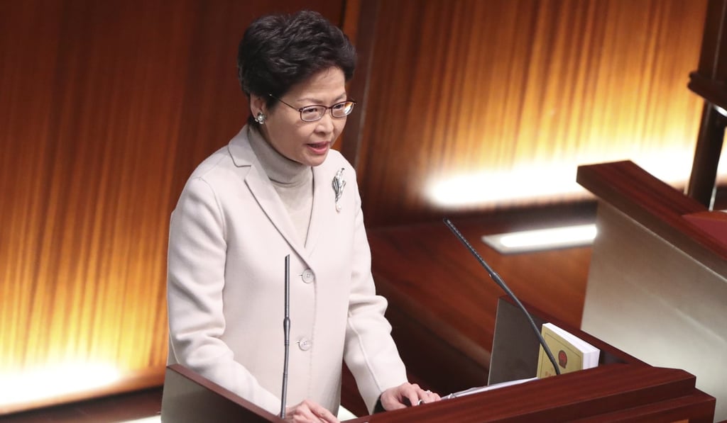Carrie Lam attending her first Legislative Council question-and-answer session of the year. Photo: K.Y. Cheng