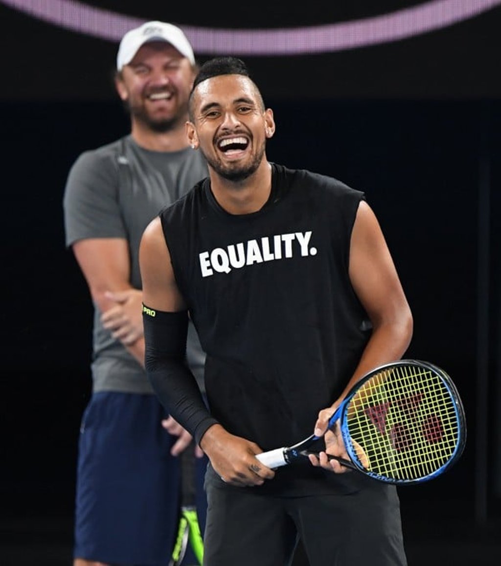 Nick Kyrgios practises ahead of the Australian Open, where he is seeded 17th. Photo: EPA Nick Kyrgios practises ahead of the Australian Open, where he is seeded 17th. Photo: EPA