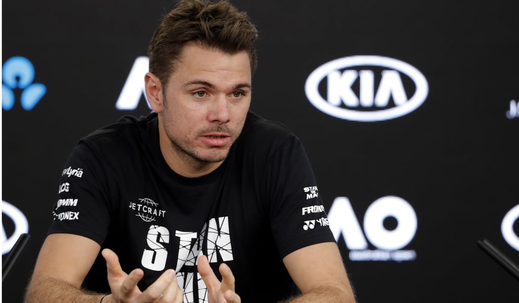 Stan Wawrinka speaks to the press in Melbourne. Photo: AP Stan Wawrinka speaks to the press in Melbourne. Photo: AP