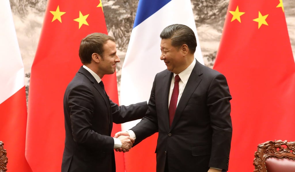 Emmanuel Macron is the first European head of state to meet Xi Jinping since Xi secured a second term in power in October. Photo: Reuters
