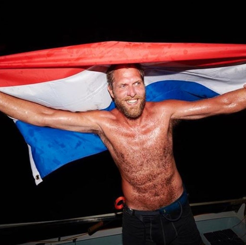 Mark Slats, the flying Dutchman, comes fourth overall but beats the solo record. Photo: Atlantic Campaigns