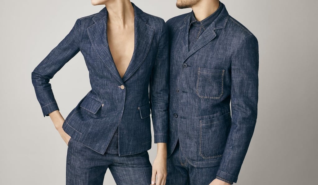 Looks from Giorgio Armani’s Luxury Denim Collection.