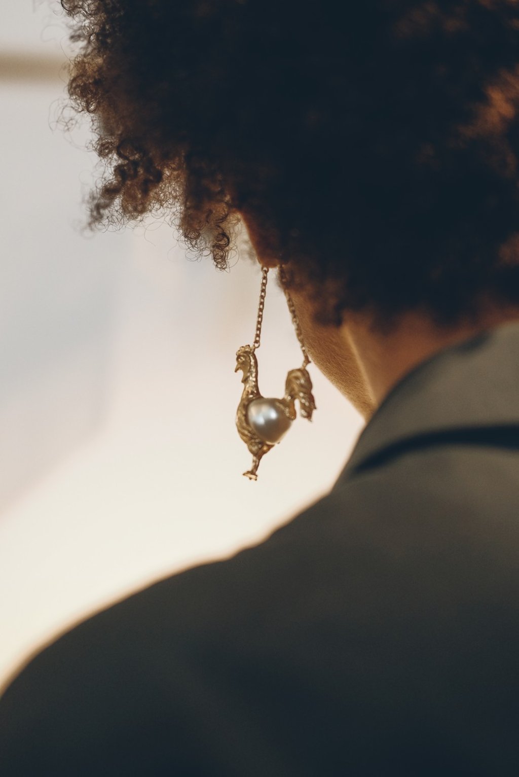A earring on one of the models at Carven’s spring/summer 2018 runway show.