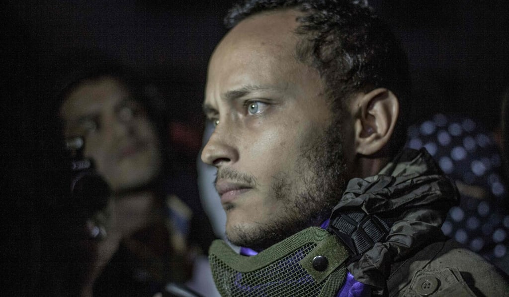 This file photo taken on July 13, 2017, shows Venezuelan police officer Oscar Perez participating in an anti-government protest in Caracas. Photo: Agence France-Presse