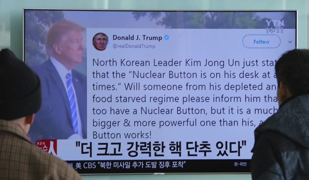Was Donald Trump only talking about his nuclear button? Photo: AP