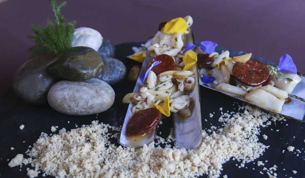 Scottish razor clams with chorizo. Photo: David Wong