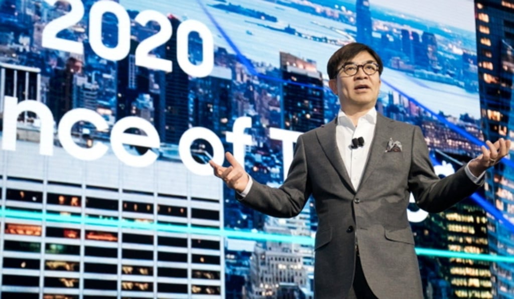Kim Hyun-suk, president and head of Samsung’s consumer electronics division and Samsung Research, at CES
