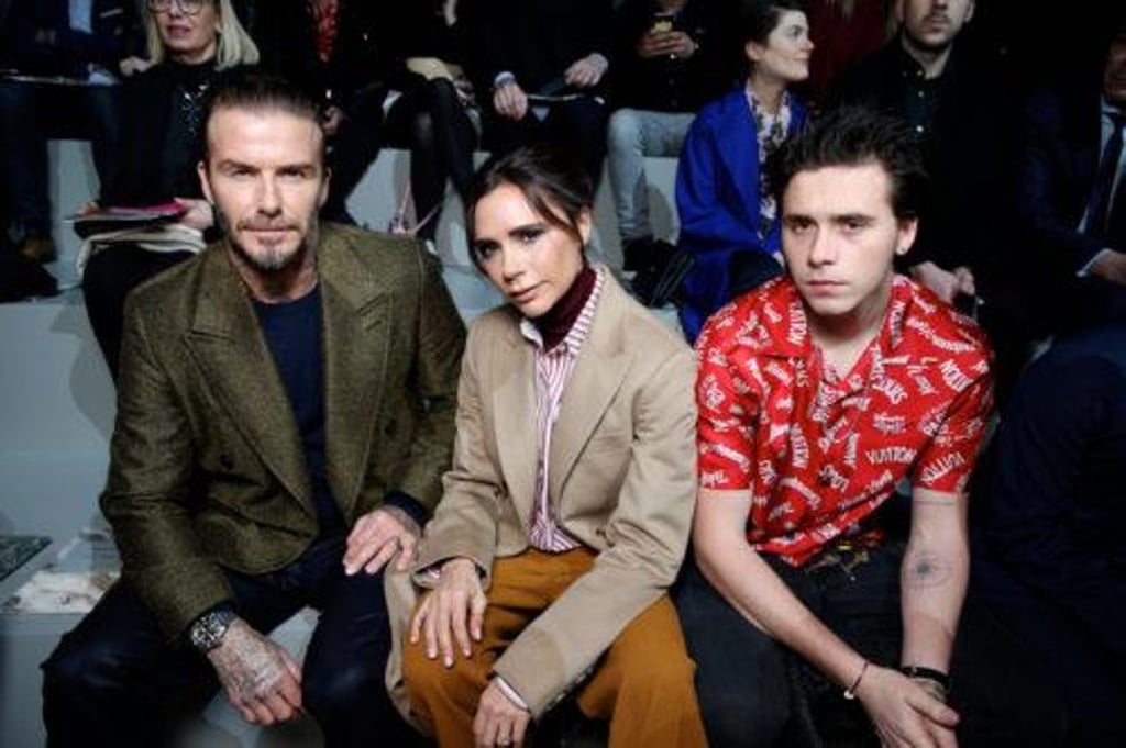 David Beckham, Victoria Beckham, and Brooklyn Beckham.