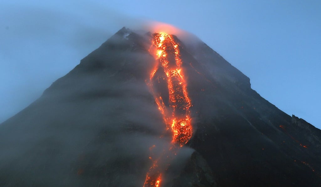 Lava flows out of Mount Mayon’s crater, in Albay Province, Philippines. Photo: EPA