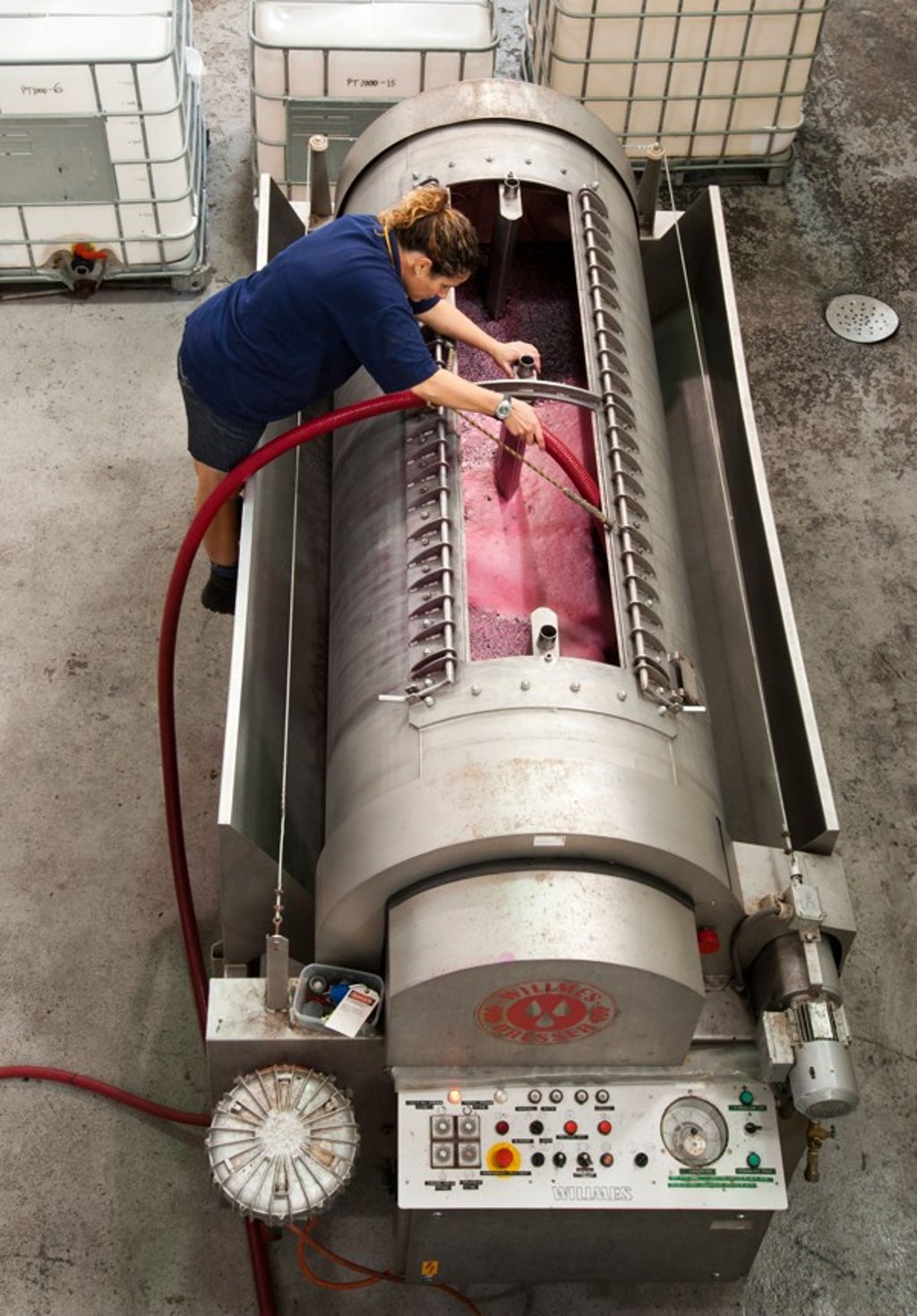 A pneumatic wine press at an Australian winery.