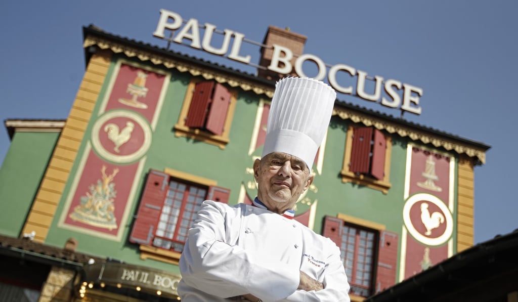 French Chef Paul Bocuse poses outside his famed Michelin three-star restaurant L'Auberge du Pont de Collonges in Collonges-au-Mont-d'or, central France. Photo: AP French Chef Paul Bocuse poses outside his famed Michelin three-star restaurant L'Auberge du Pont de Collonges in Collonges-au-Mont-d'or, central France. Photo: AP