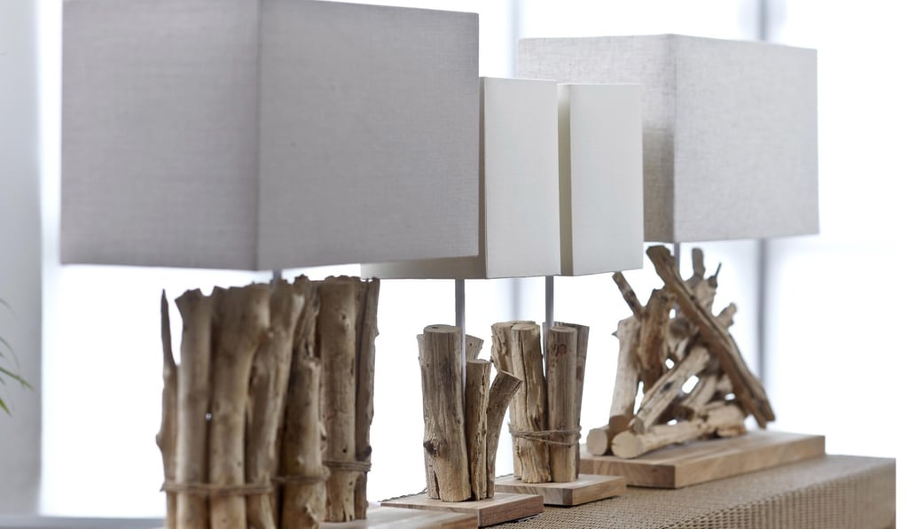Lamps made of driftwood at the Tree store. Photo; Handout
