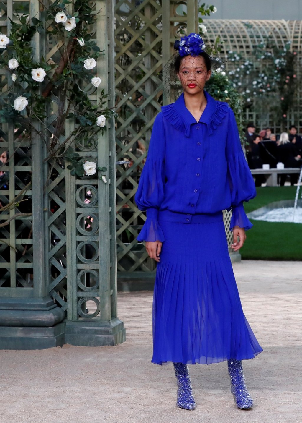 Lagerfeld made use of a colourful palette as part of his Haute Couture Spring-Summer 2018 fashion collection in Paris. Photo: Reuters