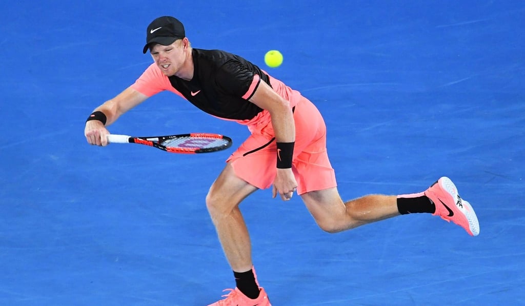 Kyle Edmund on the hop. Photo: EPA