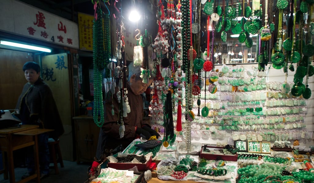 Hong Kong’s jade market, which Pooley often visits during her trips to the city. Picture: AFP