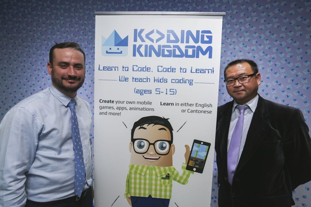 Kris Kasper, iD Tech international programme manager, and John Huen Man Ho, founder and chief executive officer of Koding Kingdom. Photo: Xiaomei Chen