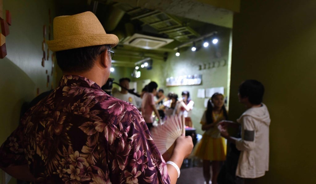 A male fan at a concert by an idol group in Tokyo. Photo: AFP