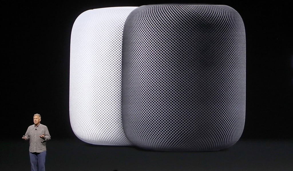 Apple's senior vice-president of Worldwide Marketing, Phil Schiller, speaks at the launch of the HomePod smart speaker in San Jose, California. Photo: AFP