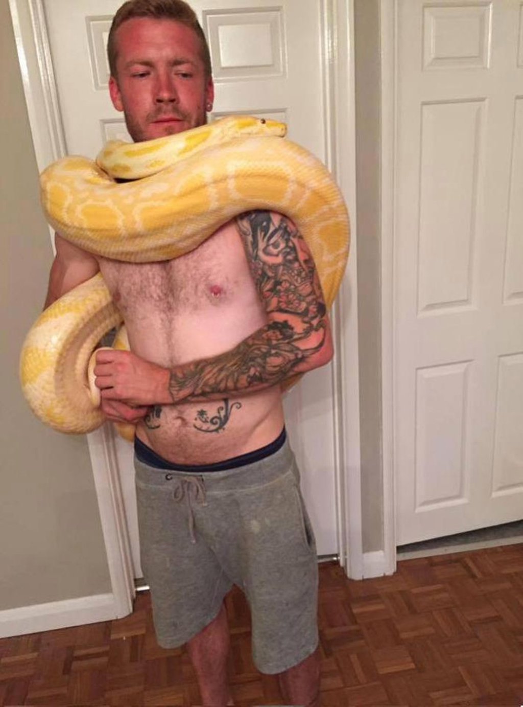 Dan Brandon is seen here with one of his pet snakes. Photo: Facebook