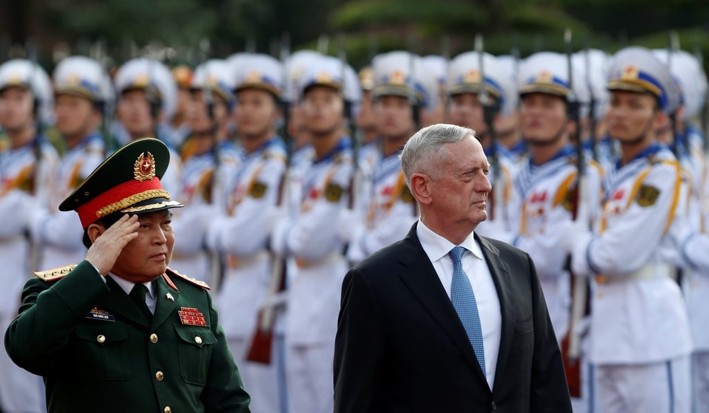 US Secretary of Defence Jim Mattis and Vietnam’s Defence Minister Ngo Xuan Lich. Photo: Reuters