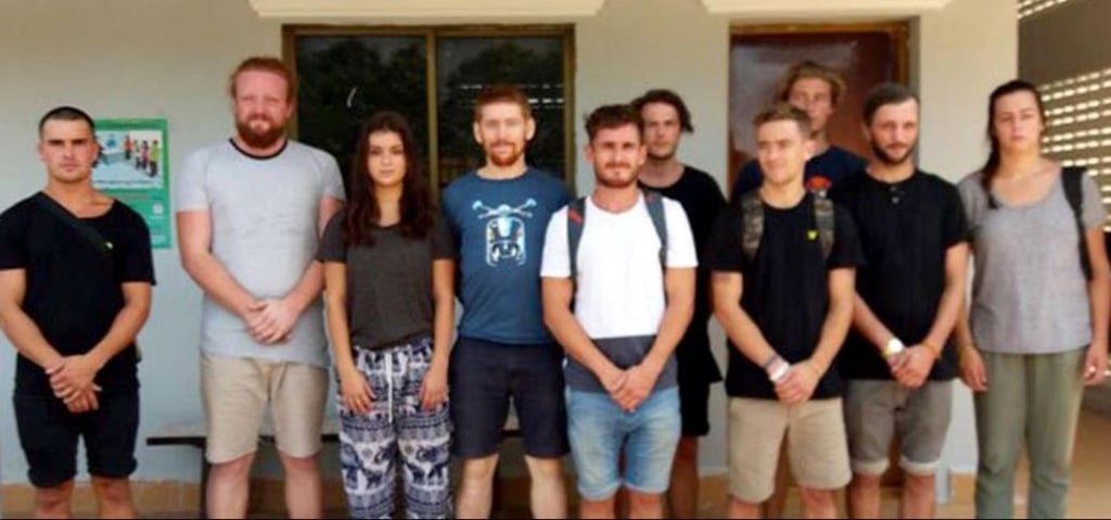 Cambodia’s national police said that authorities had arrested six British nationals, two Canadians, one New Zealander and one defendant whose citizenship was not identified for or ‘singing and dancing pornographically’. Photo: Cambodia police