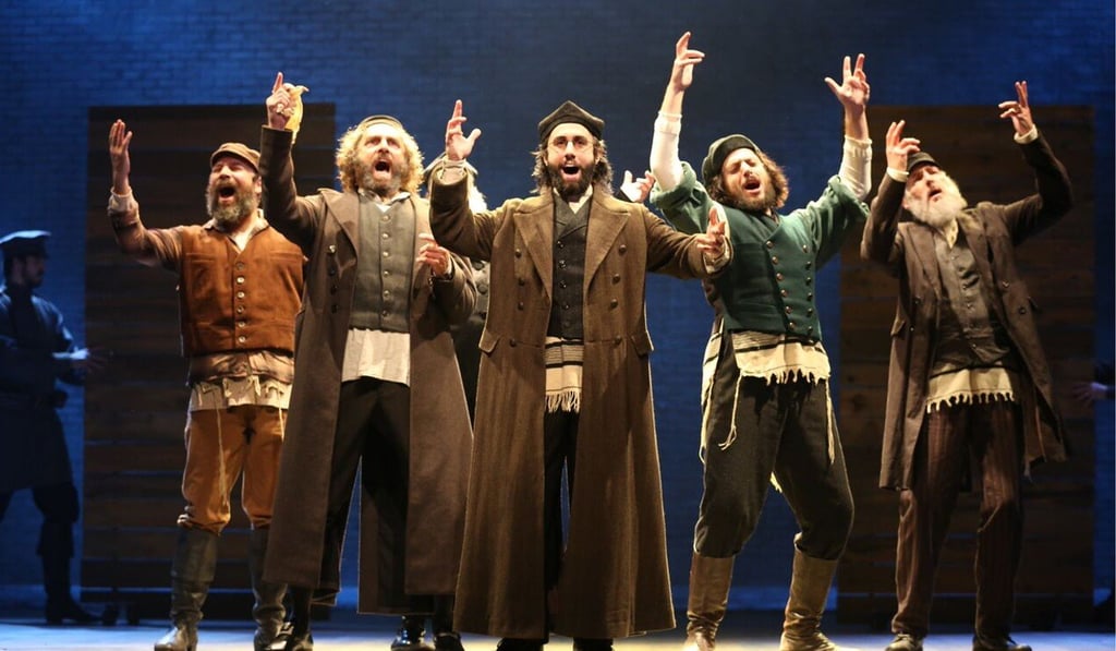 George Psomas (centre) in the Broadway production of Fiddler on the Roof.