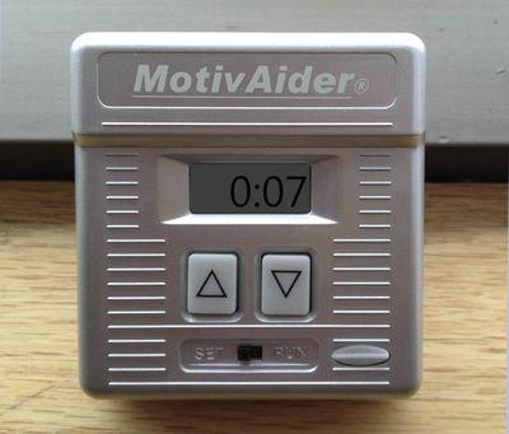 The MotivAider vibrates at intervals to nudge users to repeat a mantra to themselves. Photo: MotivAider