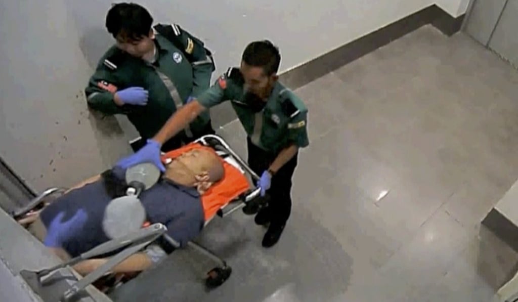 CCTV footage shows Kim Jong-nam being attended to by paramedics after being attacked with the nerve agent VX. File photo: AP CCTV footage shows Kim Jong-nam being attended to by paramedics after being attacked with the nerve agent VX. File photo: AP