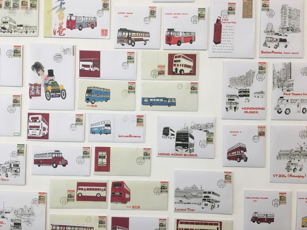 Among the works on show are over 600 envelopes with drawings of buses. Photo: Kylie Knott
