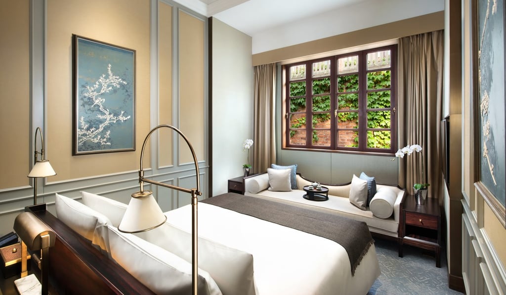 The Shikumen Villa King Bedroom at the Capella Shanghai.