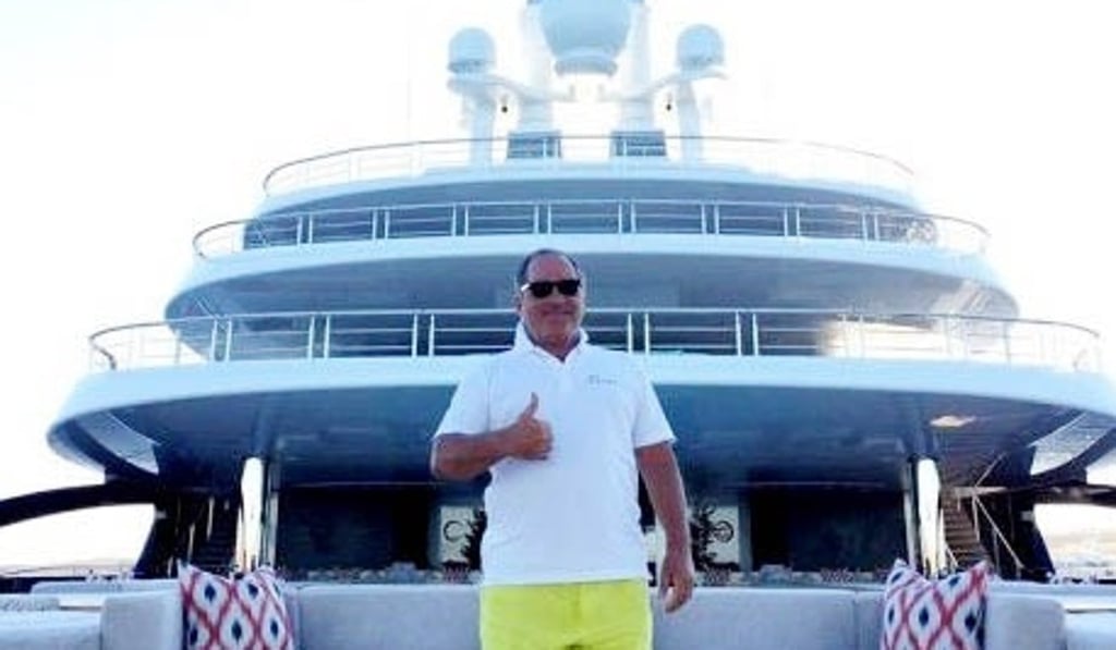 Farkhad Akhmedov aboard his super yacht the Luna, which he bought from fellow Russian tycoon Roman Abramovich. Photo: Supplied