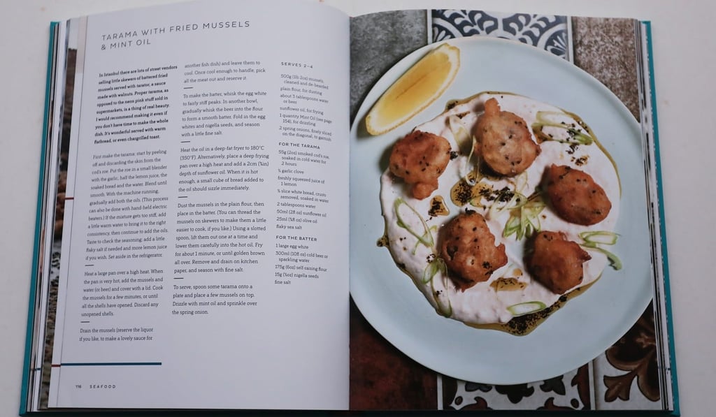 Tarama with fried mussels and mint oil, from Oklava.