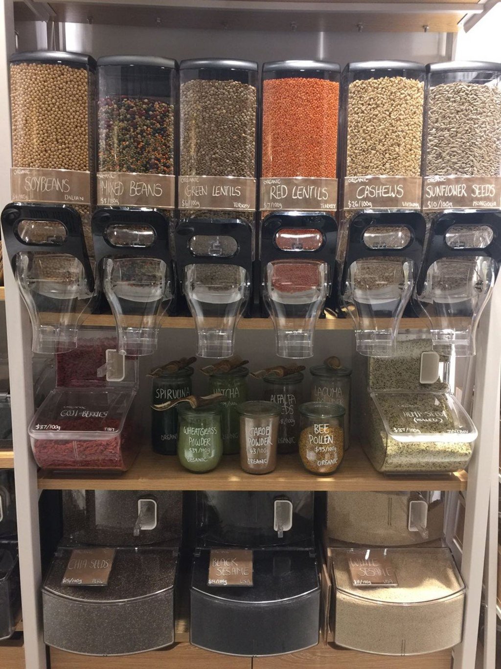 Food dispensers at Live Zero. Photo: Tamsin Thornburrow