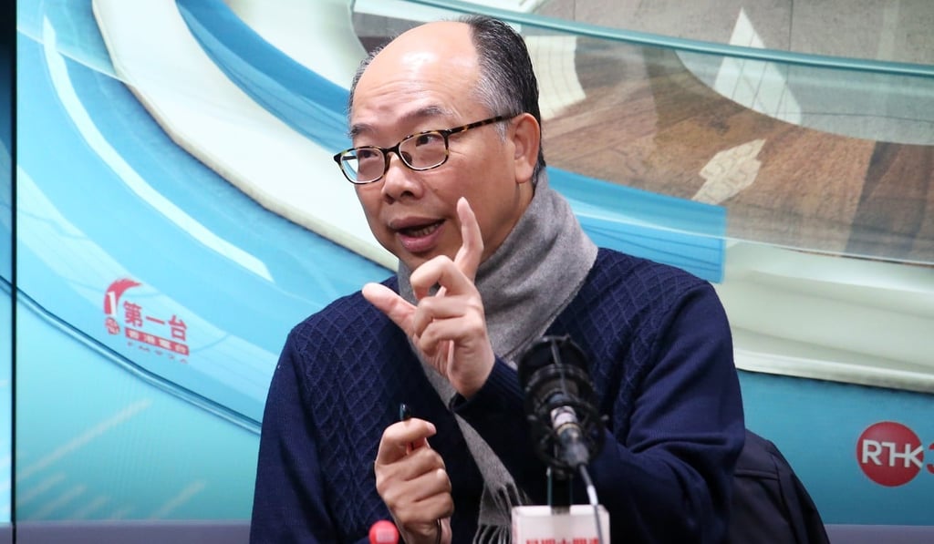 Hong Kong Secretary for Transport and Housing Frank Chan Fan speaks on a radio programme. Photo: David Wong