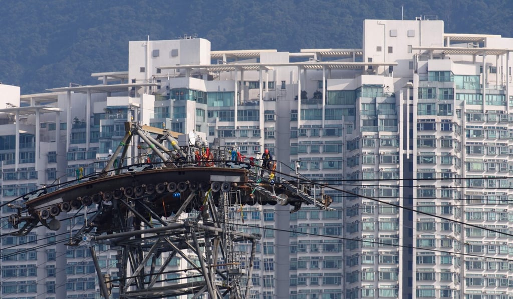 The Ngong Ping 360 cable car in Tung Chung. The new town is being extended. Photo: AFP
