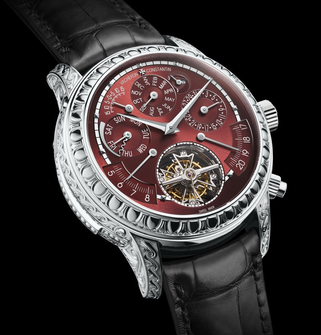 Vacheron Constantin. Les Cabinotiers Grande Complication “Ornementale”, in an 18ct white gold case, displays 16 complications and is hand-engraved with Victorian pattern on the back. Price on request