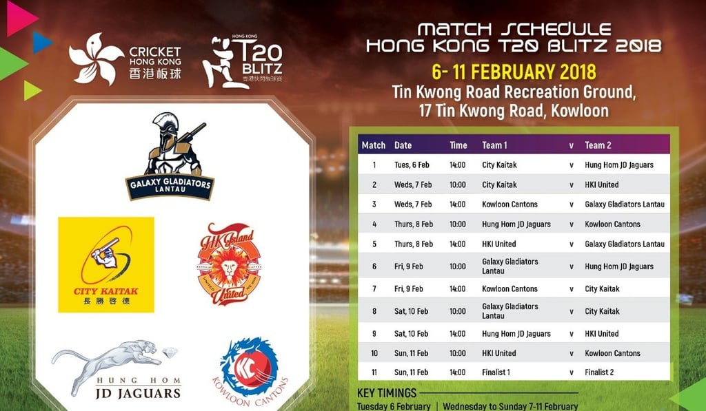 2018 Hong Kong T20 Blitz schedule. 2018 Hong Kong T20 Blitz schedule.