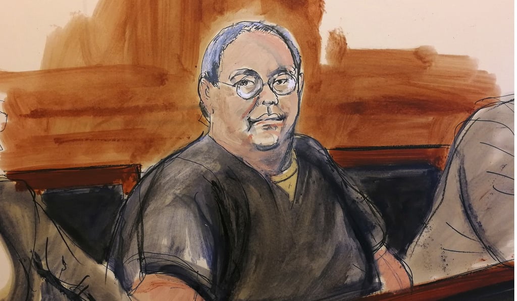 In this courtroom sketch, Patrick Ho attends his latest bail hearing in New York. Illustration: AP