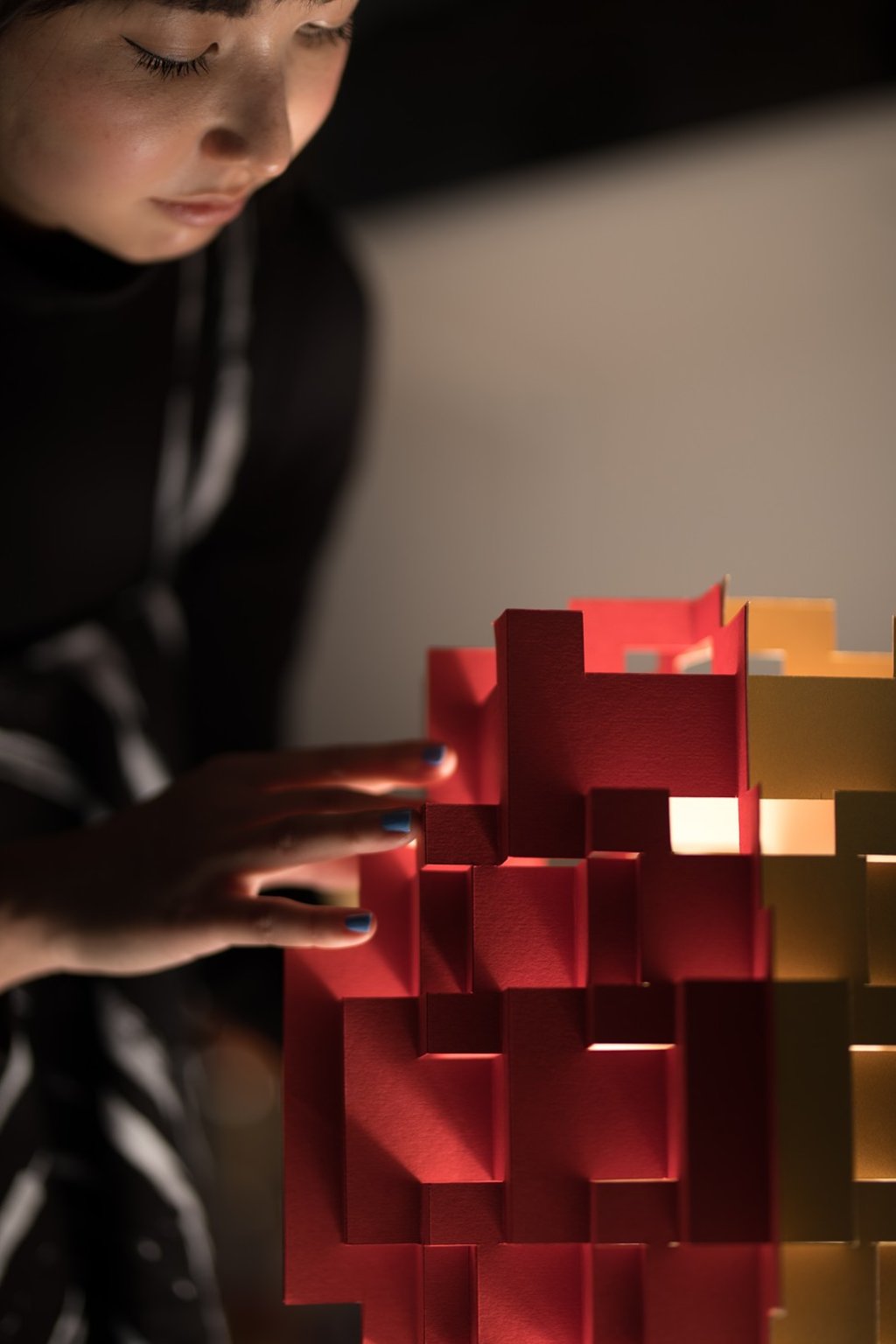 Lydia Kasumi Shirreff with her Lunar New Year lantern-inspired installation for Yauatcha.