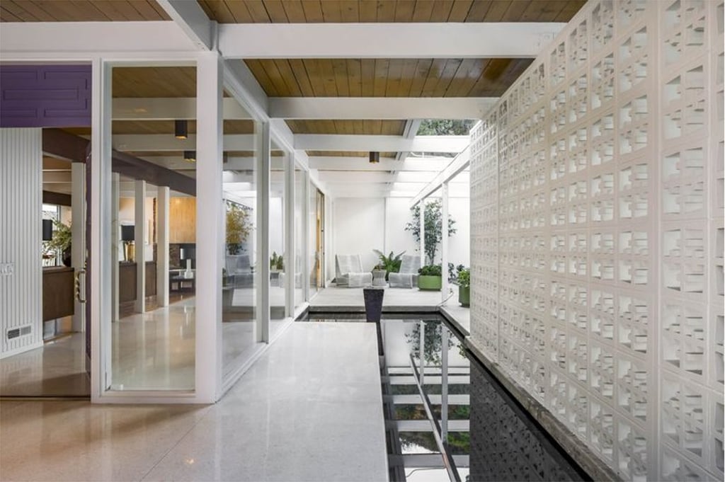 The entryway includes a water feature. Photo: Mark Singer