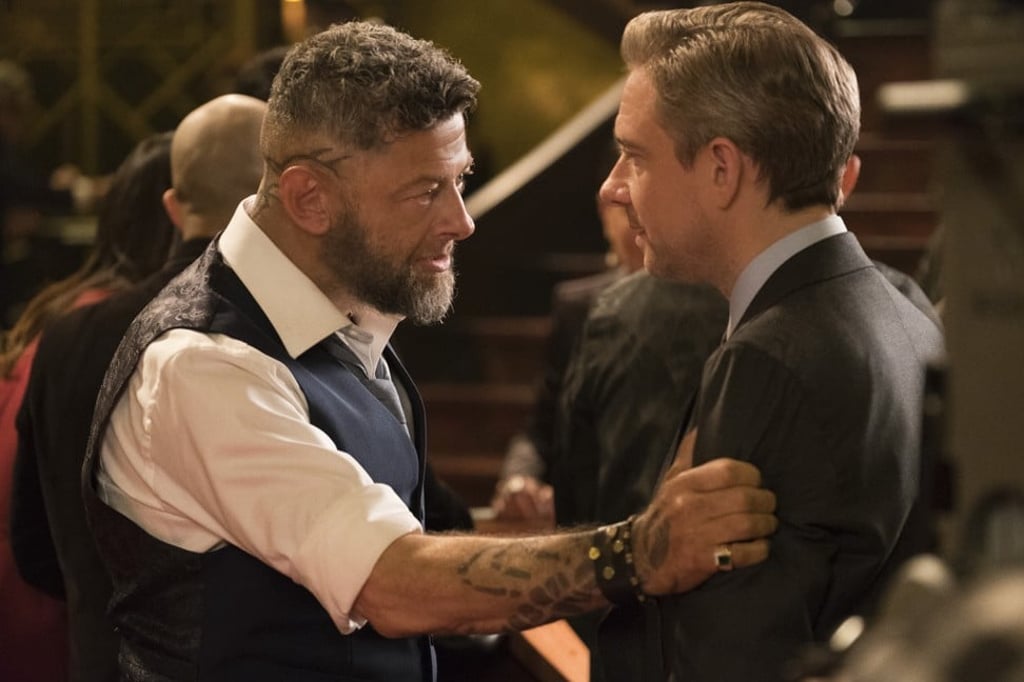 Andy Serkis (left) and Martin Freeman in Black Panther.
