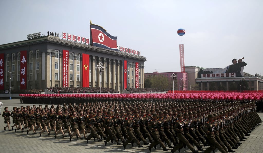 A photo from North Korea’s last major military parade in April 2017. Seoul has reported its northern neighbour has held another show of force on the eve of the opening ceremony of the Winter Olympics in South Korea. Photo: AP A photo from North Korea’s last major military parade in April 2017. Seoul has reported its northern neighbour has held another show of force on the eve of the opening ceremony of the Winter Olympics in South Korea. Photo: AP