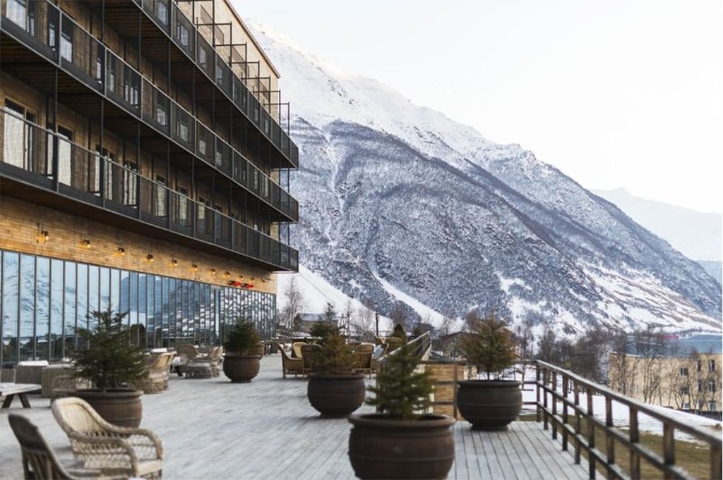 Facing the slopes from Rooms Hotel Kazbegi. Photo: Rooms Hotel