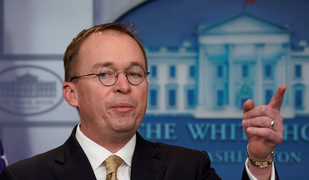 White House budget director Mick Mulvaney speaks at a news briefing at the White House in Washington, on January 20, 2018. Photo: Reuters