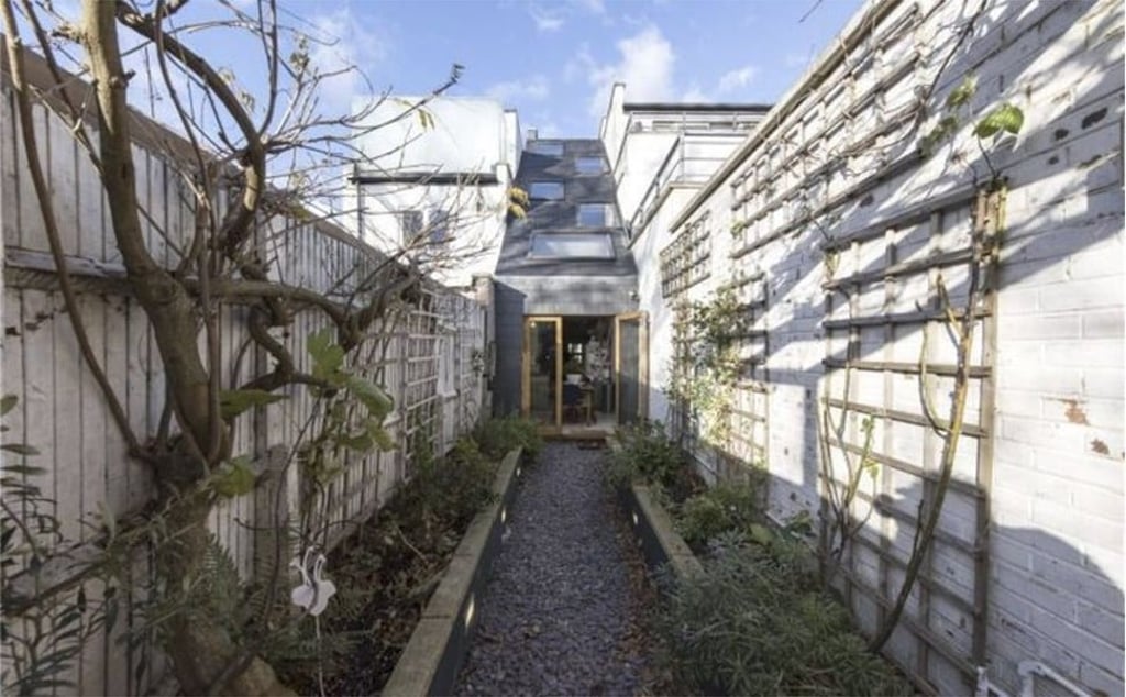 The back garden of the ‘Slim House’. Photo: Savillis.com