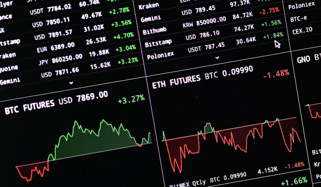 Live cryptocurrency market values are displayed on computer screen, in Brisbane, Australia, on February 8, 2018. Photo: EPA-EFE