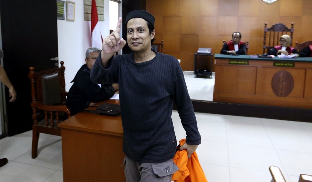 Suspected Indonesian militant Zainal Hasan during his sentencing hearing at East Jakarta District Court. Photo: AP