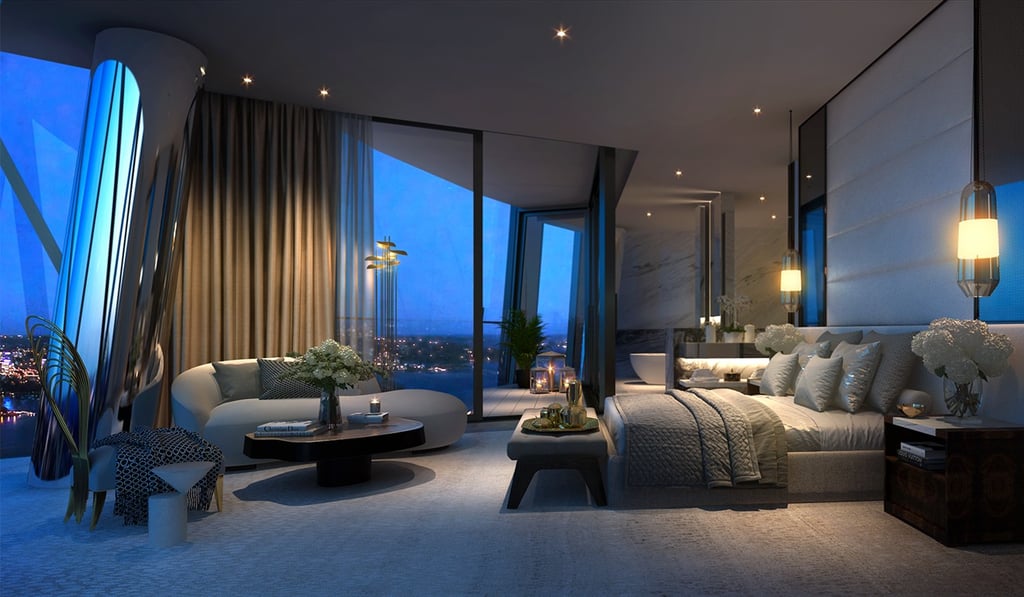 Master bedroom in Penthouse duplex at One Barangaroo
